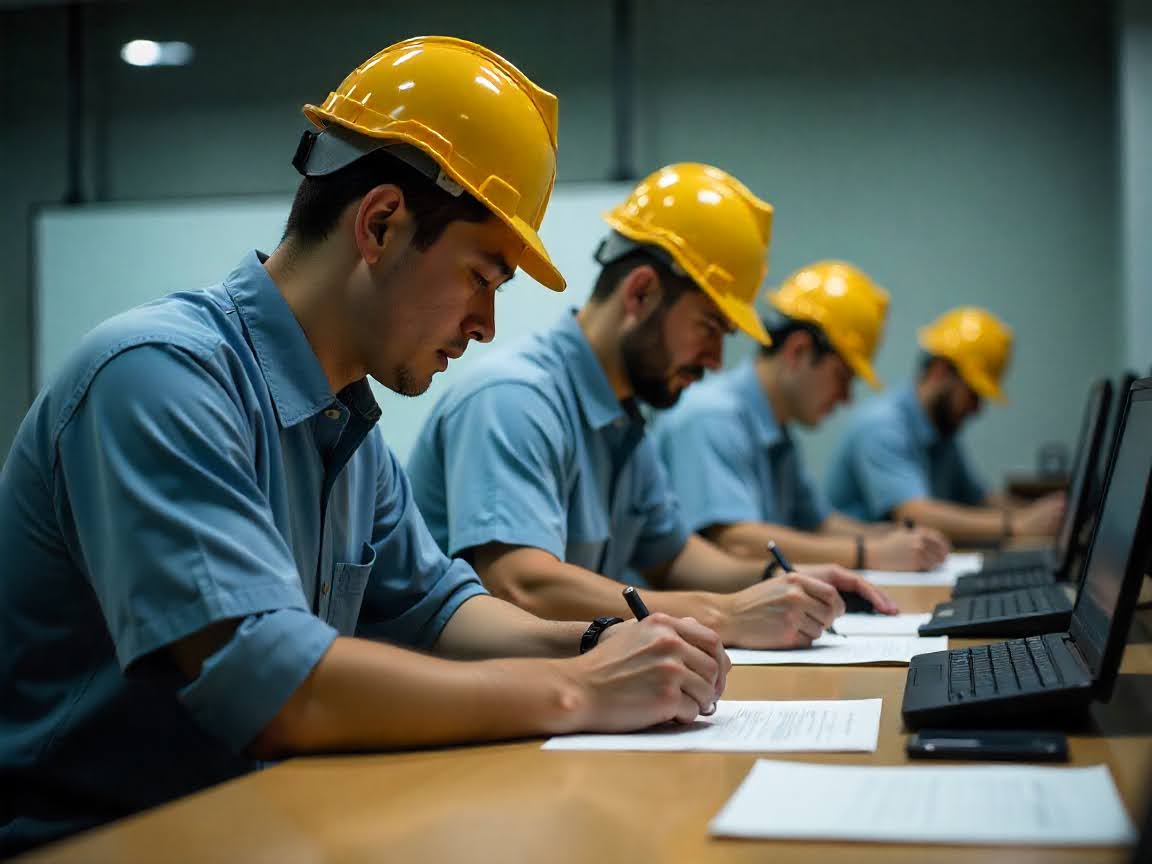 Learners undergoing training in an institute setting