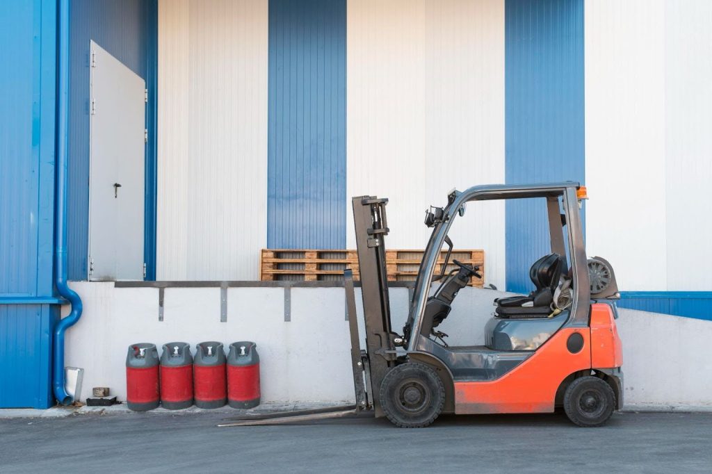 Forklift parked in an industrial facility in Singapore